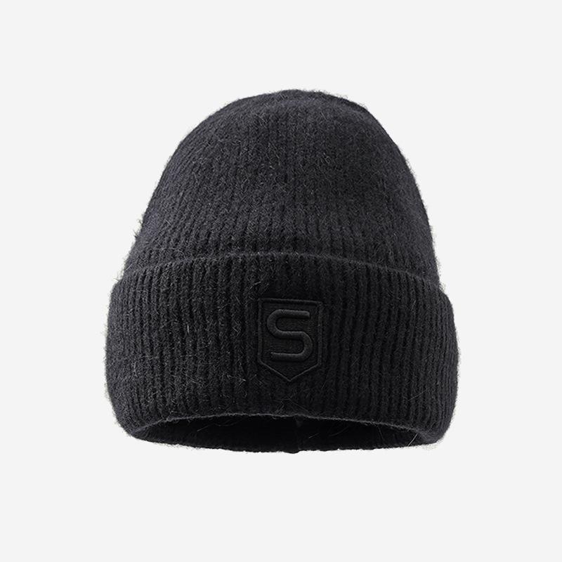 New Hat for Women's New Winter Warm Embroidered Letters Rabbit Wool Hat Fashionable Versatile Knitted Wool Hat Trendy