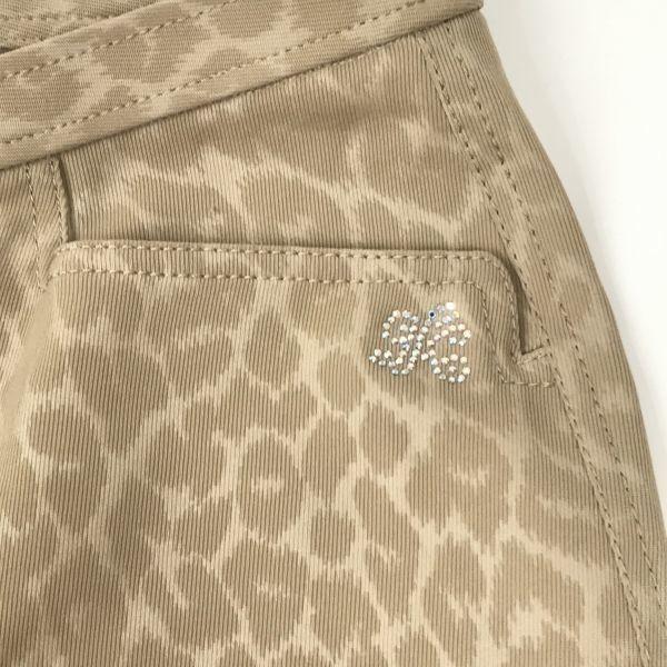 Itariya/Straight Easy Pants with Rhinestones/Women’s M/Inseam 67cm/Beige/Leopard/Stretch(USED)