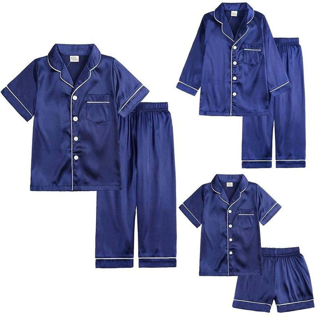 Kids Silk-like Loungewear Set Toddler To Big Kids