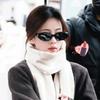 Trend Clear Gray Cat Eye Oval Sunglasses  Women Brand Design Rivets Sun Glasses Cateye Frame Men Shades Eyewear Female Uv400