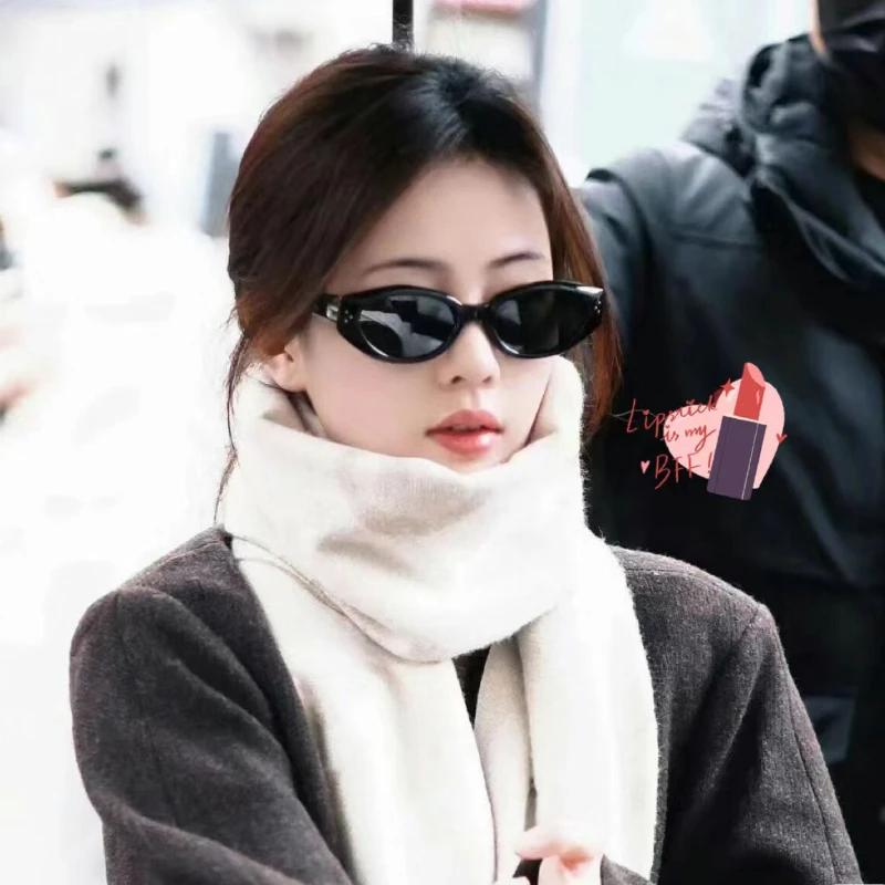 Trend Clear Gray Cat Eye Oval Sunglasses  Women Brand Design Rivets Sun Glasses Cateye Frame Men Shades Eyewear Female Uv400