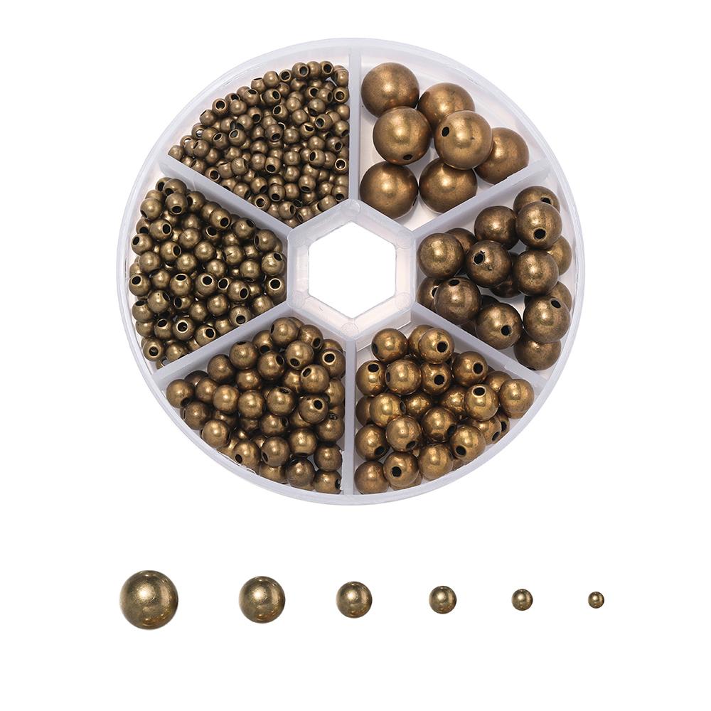553pcs 3-10mm CCB Gold Silver Color Spacer Beads Set Box Round Loose Beads Charms Kit For Jewelry Making DIY Bracelet Necklace