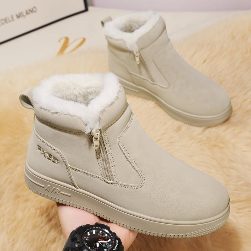 Botas de nieve de invierno para hombre, de cachemira, gruesas y cálidas, de algodón, resistentes al frío, con suela gruesa, informales, cortas, hasta el tobillo, M1102