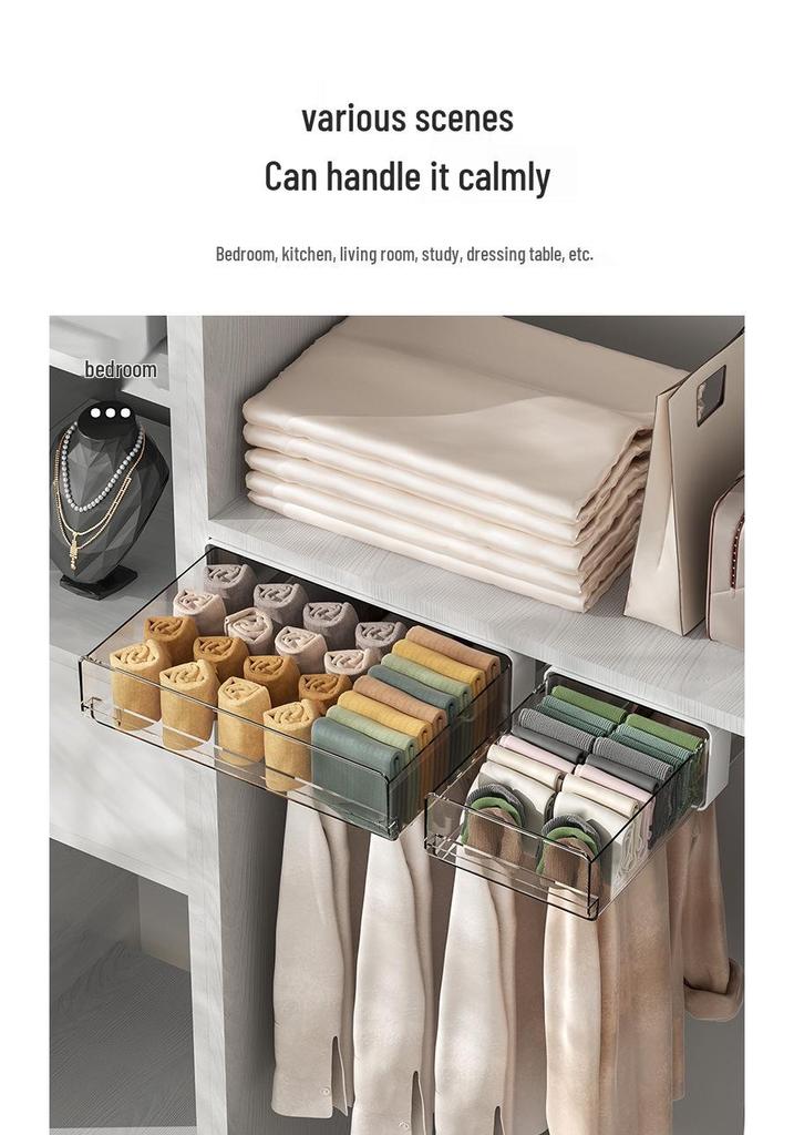 Under-Desk Drawer Storage Box for Dorms, Offices, or Makeup