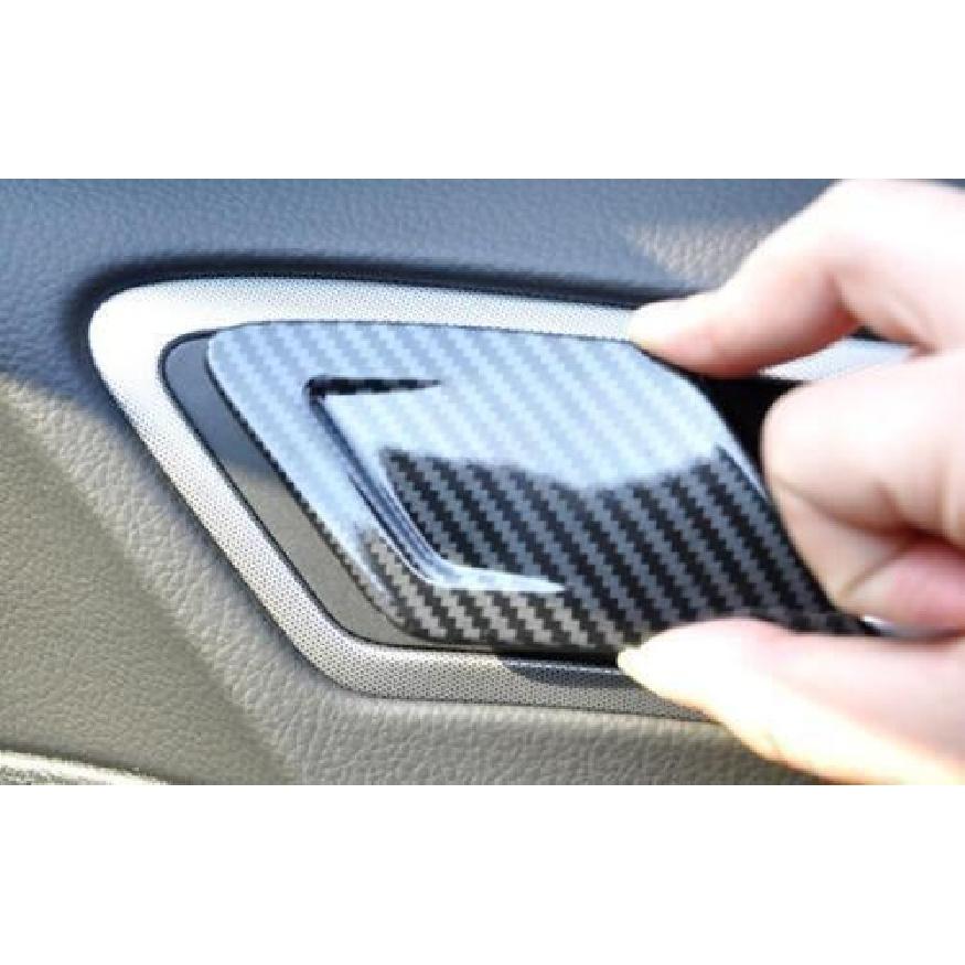 Inner Door Handle Panel Frame Trim 4PCS Carbon Fiber For VW Golf MK7 MK7.5 14-19