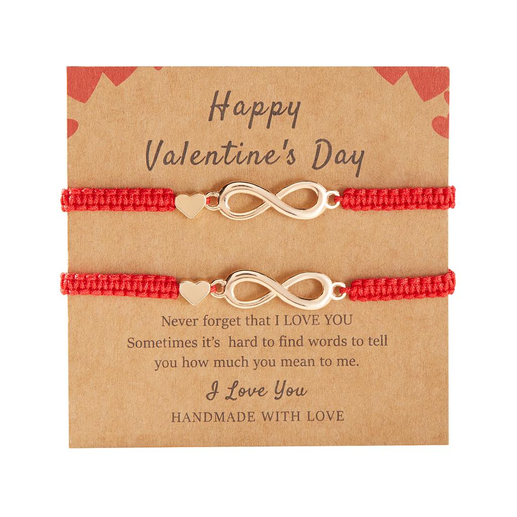 Romantic Infinite Love 8 Infinity Charm Couple Bracelets for Women Men Lucky Red Rope Handmade Bracelets Friendship Jewelry Gift