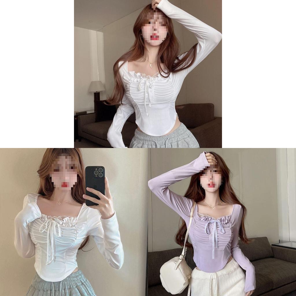 Oversized T Shirt For Women With Embroidered Details And Mandarin Collar For Autumn Winter Casual Wear
