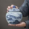 Ceramic Tea Jar Tea Sealed Storage Jar Blue and White Porcelain Retro Home Teaware Warehouse Travel Jars Tea Sugar Coffee Boxes