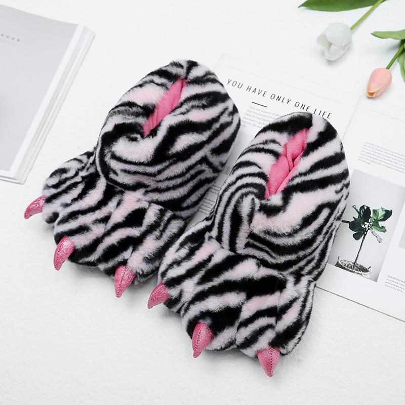 Soft Indoor Floor Slippers Creative Animal Paw Slipper Unisex Funny Cartoon Dinosaur Claw Plush Slides for Children Comfortable Home Slippers
