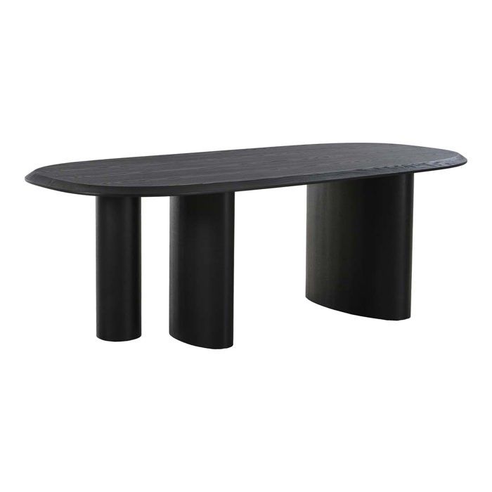 Table à manger - EBUY24 - Tirano - Noir - Rectangulaire - 6 places