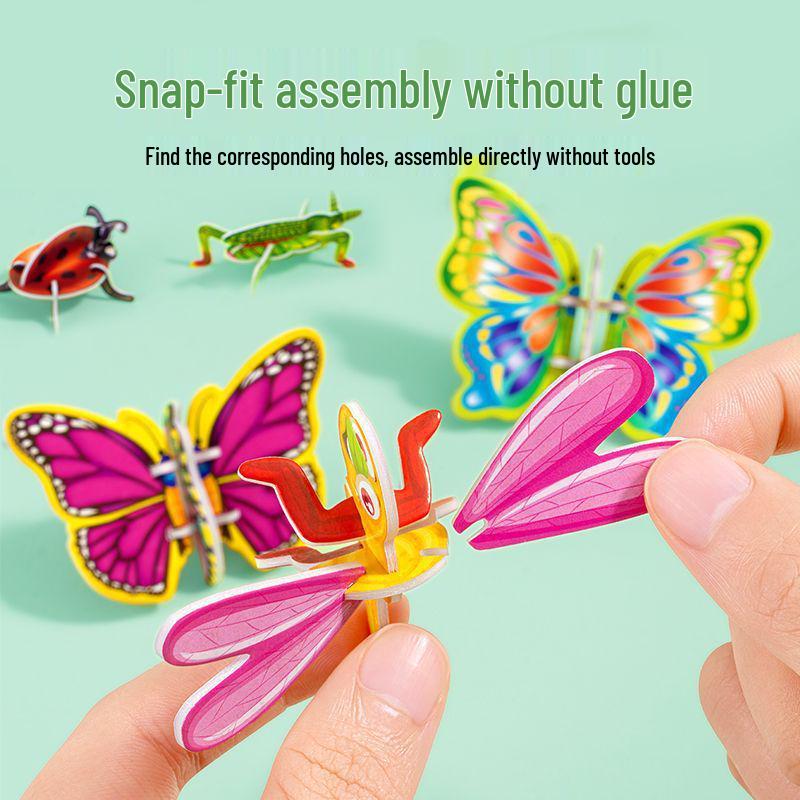 3D Insect Paper Puzzle: Creative DIY Educational Toy for Kindergarten Kids