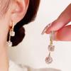 Light Luxury Fashion Earrings Super Flash Zircon Ball Fringed Ear Buckle Temperament Design Exquisite Versatile Earrings