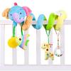 Cute, soft plush toy that attaches to a stroller. Baby/Kids bear/elephant design. Perfect as a baby shower/birthday gift. Blue (Elephant)