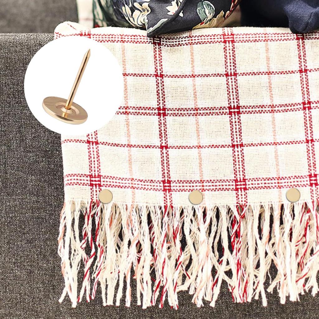 100pcs Heavy Duty Thumb Tacks, Alloy Flat Head Push P Upholstery Pushp Decorative Nails for Wood Fabric Upholstery Cork Bulletin Board Home Office