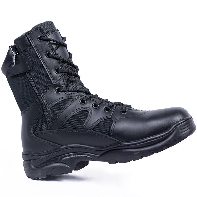 Outdoor Leisure High Top Boots Genuine Leather Breathable Training Shoes Black Sand Proof Desert Wear-resistant