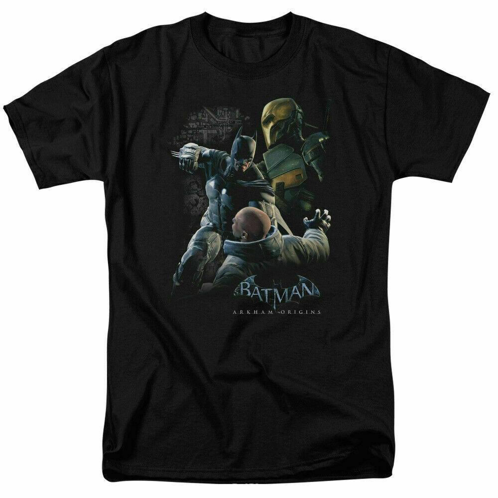 26 Batman Arkham Origins Punch T Shirt Licensed Comic Book Tee Black Unisex T-Shirt L