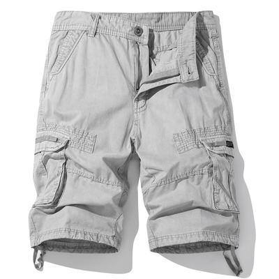 Summer Men's Shorts Loose Large Size Multi-Pocket Overalls Cotton Comfortable Cargo Short Pants Outdoor Casual Solid Sports Work