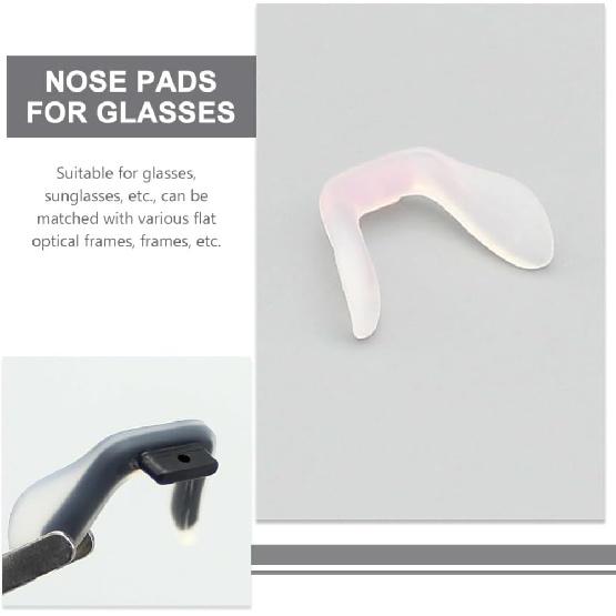 Glasses Pads 3Pcs U Shaped Eyeglasses Pads Screw In Glasses Strap Bridge Silicone Pads Transparent Eyeglasses Anti Slip Anti Drop Glasses Fixing Tool
