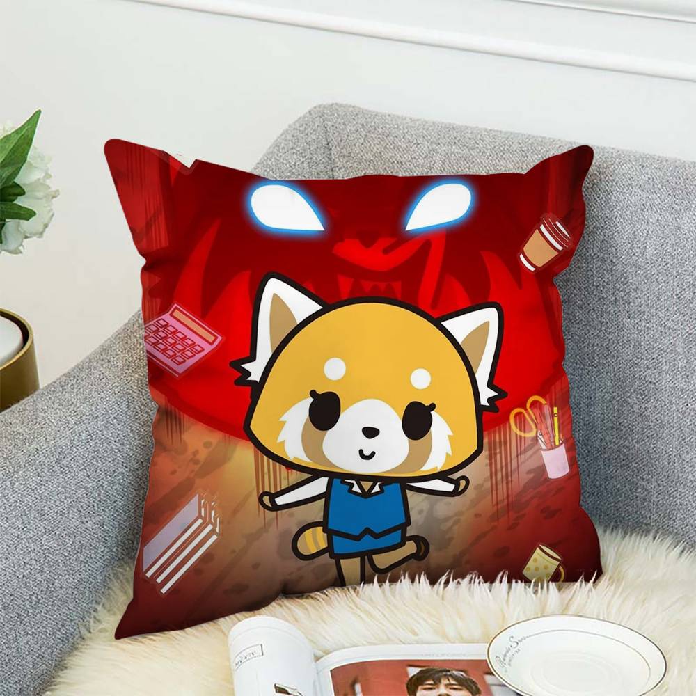 

Aggretsuko Pillow Case Double-Sided Printing Cushion Cover 45x45 Decorative Cushions Sofa Home Decor Soft Pillowcase 12x12Inch