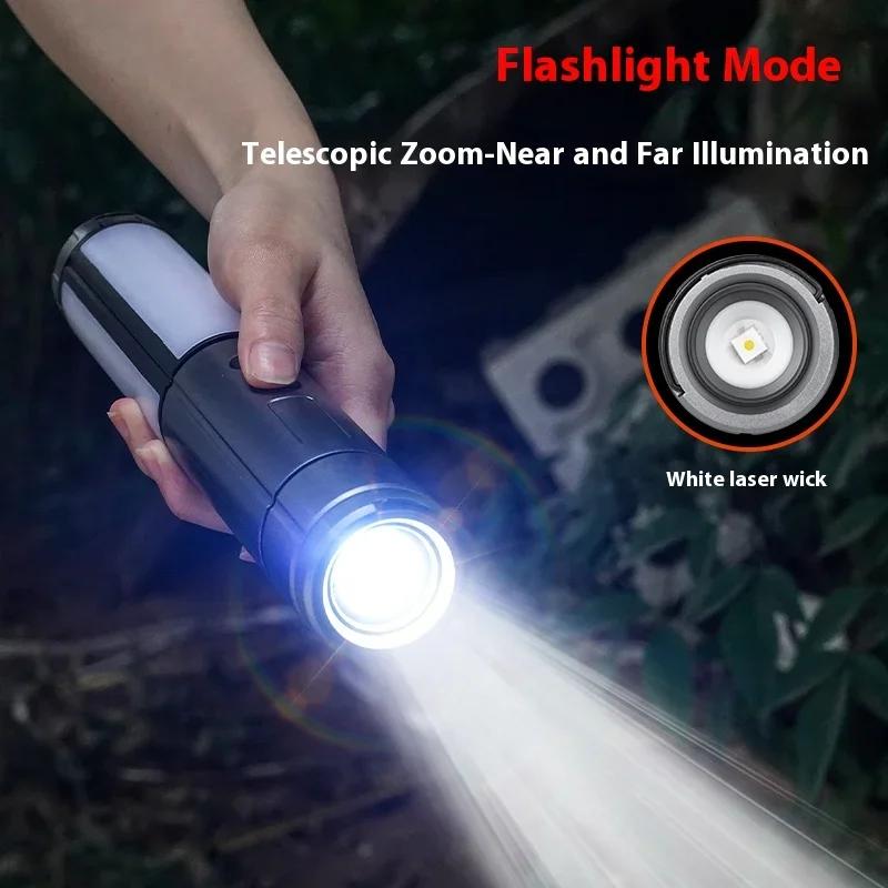 Multifunctional Portable LED Camping Light with 5 Lighting Modes,Wide Illumination, a Focused Long Beam Range, Adjustable Length