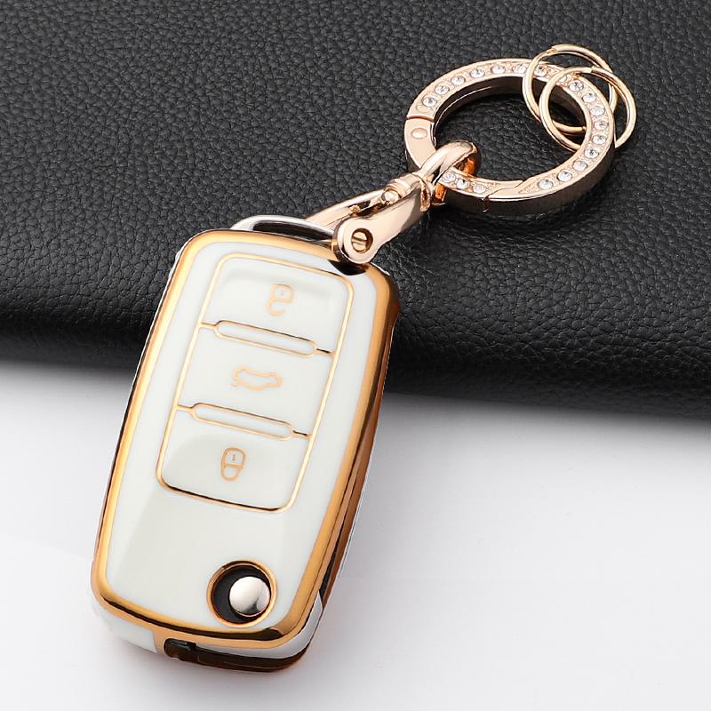 New Tpu Car Key Case Cover Shell For Vw Volkswagen Polo Tiguan Passat Golf Jetta Lavida Skoda Octavia 2 3 Button Accessories