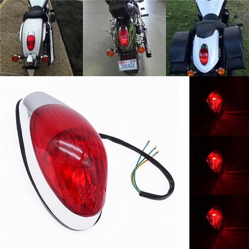 1 st Universal Motorcykel Baklykta Körljus Röd LED Bromsindikatorlampa Passar till Suzuki Kawasaki Honda Yamaha