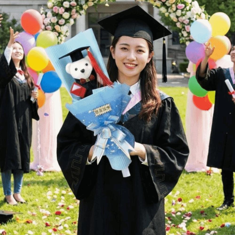 Animal Graduation Bear Bouquet Simulated Stuffed Simulated Bear Plush Toy Bouquet  Birthday