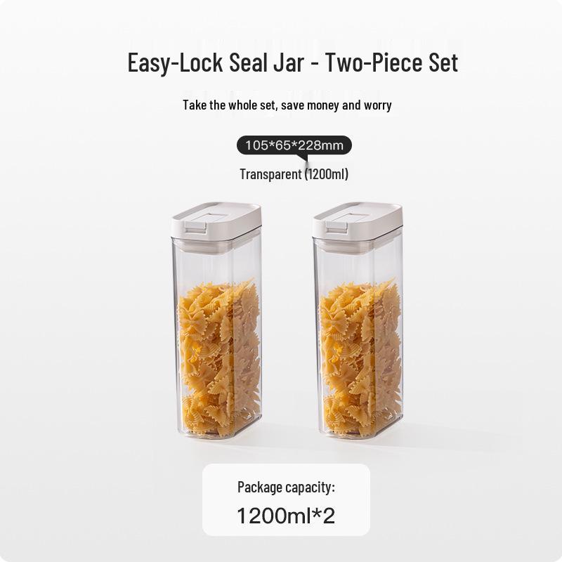 Lebensmittelechter Schnappverschluss-Behälter für Getreide und Trockenwaren - Wasserdichte und feuchtigkeitsdichte Küchenaufbewahrungsbox