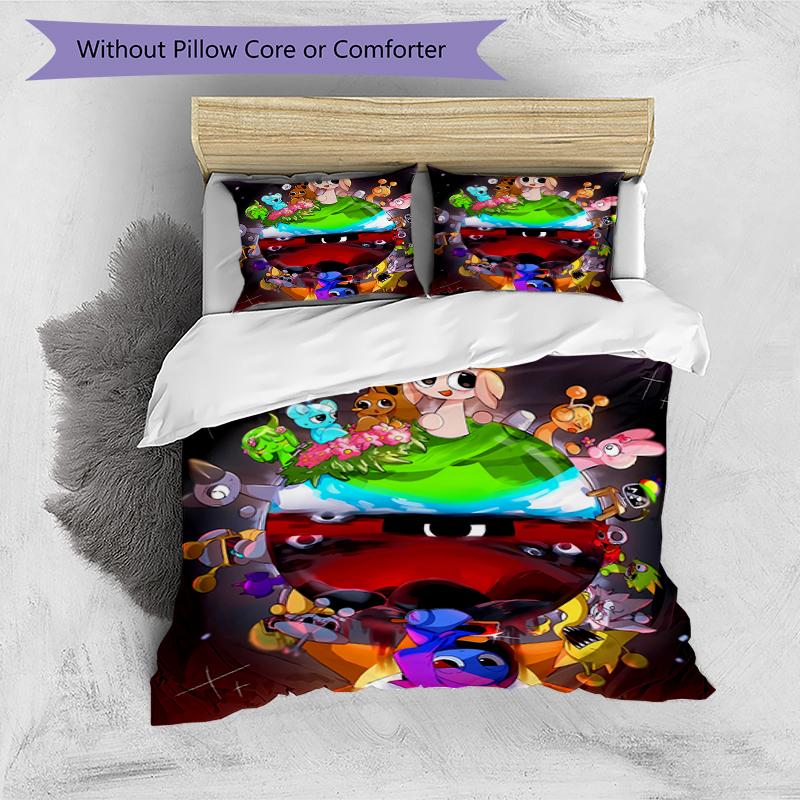 3pcs Sprunki8 pattern bedding set duvet cover set includes duvet cover &pillowcases, perfect all season bedroom decoration & gift