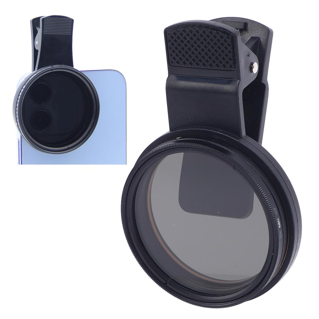 ND2-400 Phone Lens Filter 52mm Clip On Variable Neutral Density ND Filter for 15 14 13 Smartphones