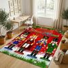 Christmas Theme Crystal Velvet Rug Personalized Custom Name Text Soft Floor Mat Home Decor