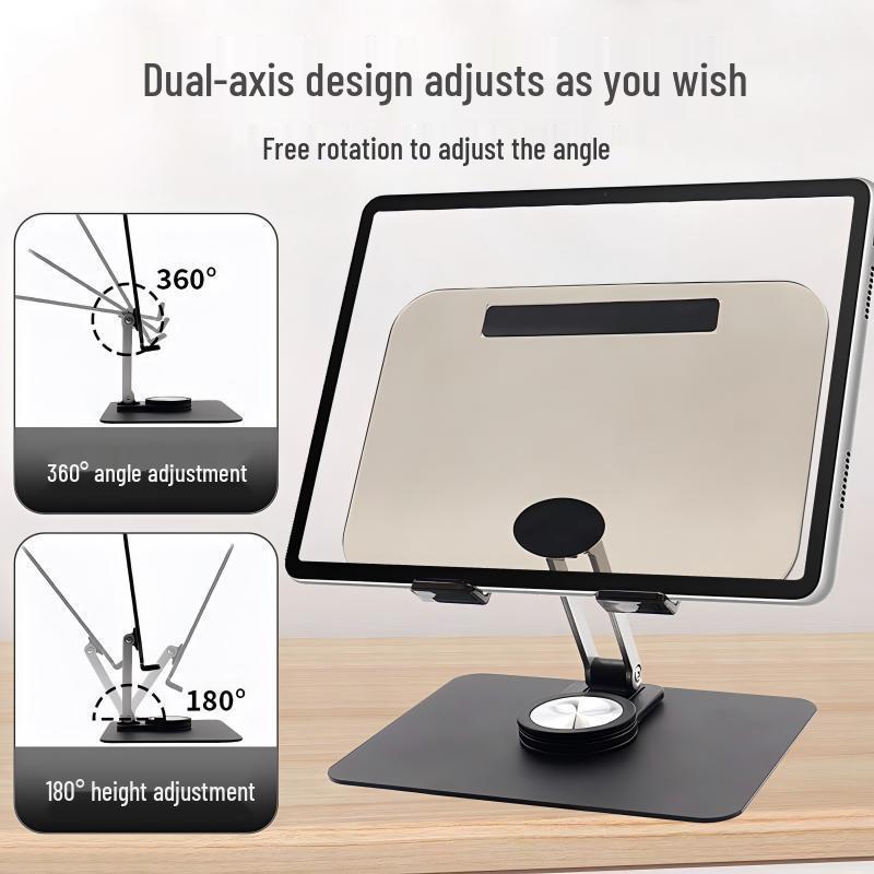 360° Rotating Acrylic Tablet Stand: Transparent, Foldable, Portable for Desktop Use