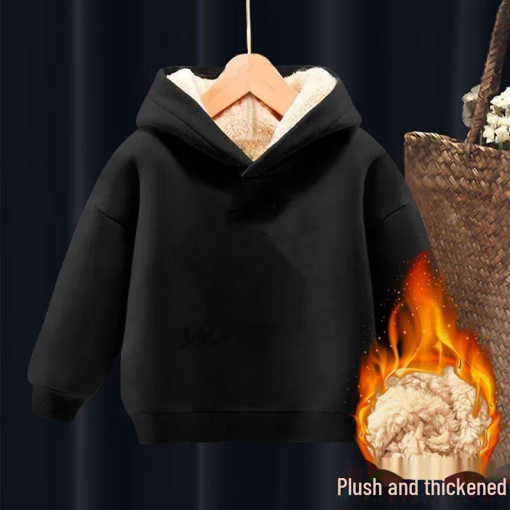 

Детская толстовка с капюшоном на бархатной подкладке для мальчиков и девочек, осень/зима 2023 г.