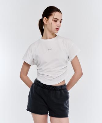 Peullaeniteu Quick-Dry Shirred T-Shirt White