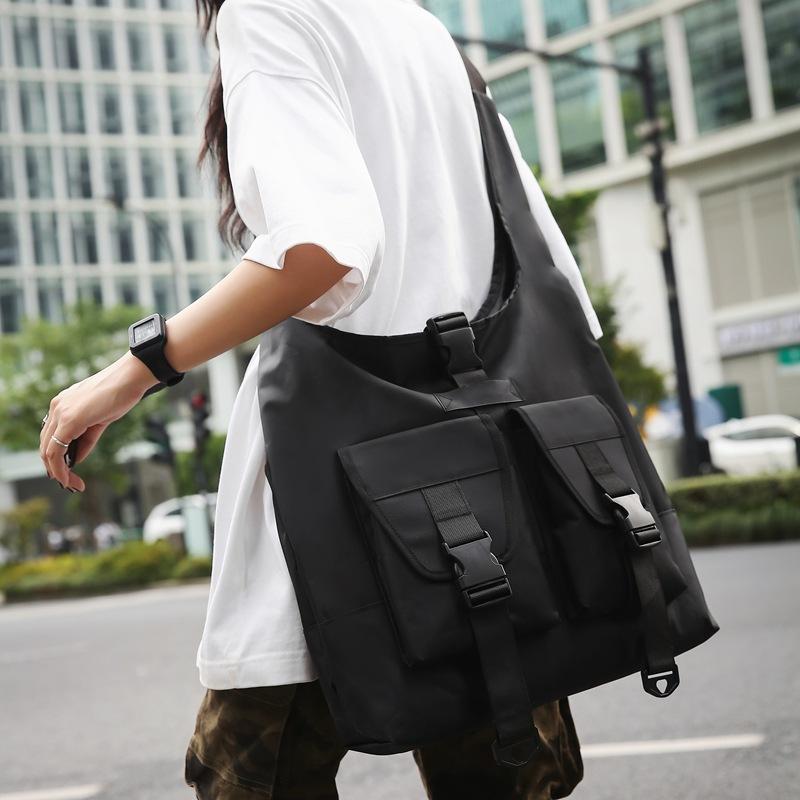 ins niche couple tooling style casual backpack men and women commuting shoulder bag trendy cool large capacity boys messenger bag