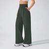 Women's High Waisted Yoga Pants with Pockets - Flowy Straight Leg Casual Pants for Outdoor Running and Hiking