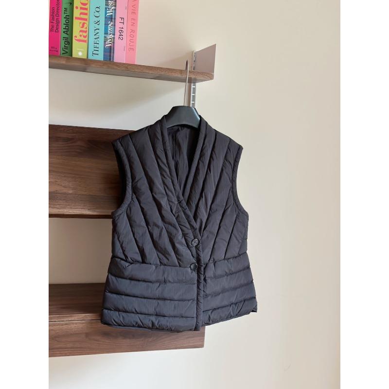 

ikTok жилет без воротника женский жилет с воротником легкий пуховик термокуртка большого размера жилет 2XL(144-160) чёрный