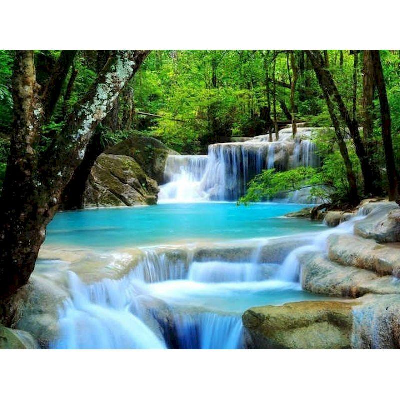 Painting Diy Diamond Waterfall 5d Scenery Full Round Drill Diamond Embroidery Cross Stitch Mosaic Home Decor