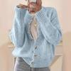 Korean New Arrival: Age-Defying Color Block Dot Women's Knitwear Sweater Cardigan