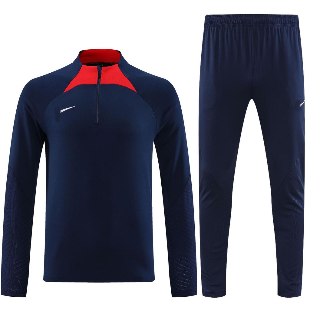 Student Team Half Zipper Long Sleeve Suit Football Training Suit Club Quick Drying Football Jersey Breathable