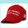 Election Classic Red Cotton Baseball Cap With Embroidered Lettering For Adults