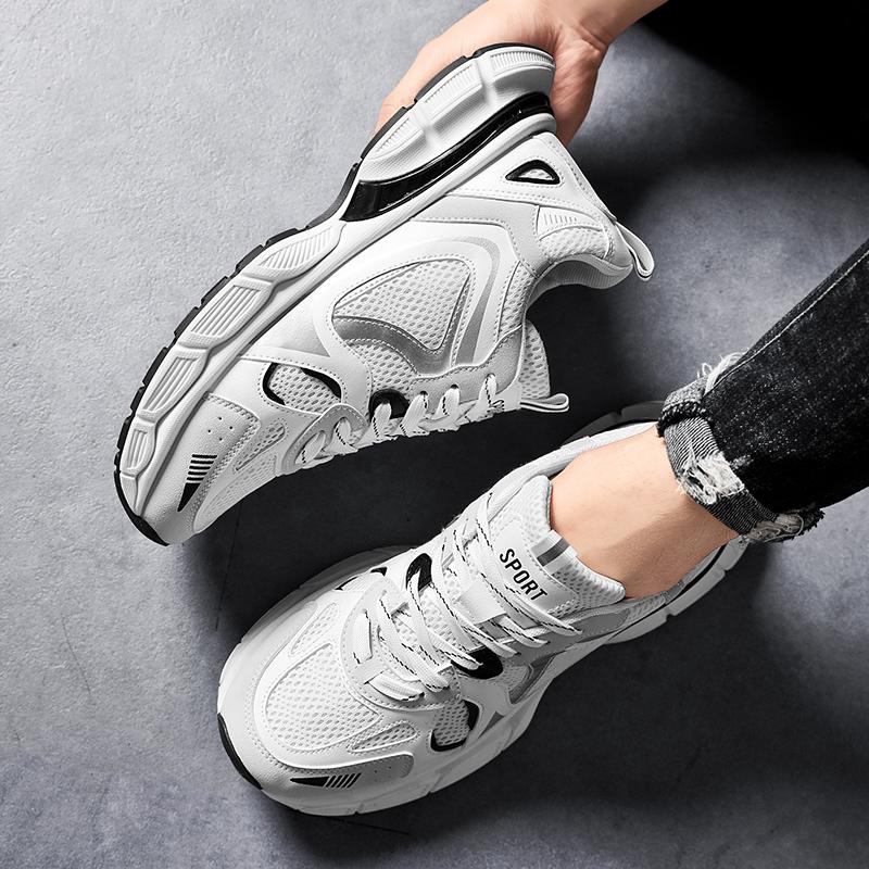 Summer Pop Daddy Shoes Men Thick Soles Classic Mesh Surface Breathable Casual Running Shoes Soft Soles Non-slip Sports Shoes