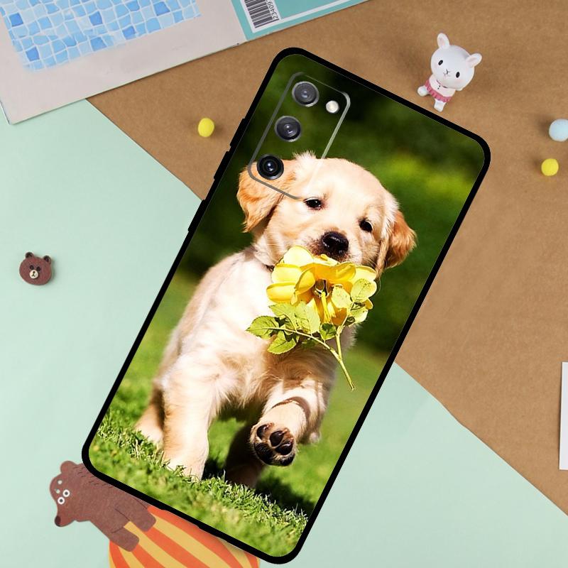 Golden Retriever Dog Soft Case For Samsung Galaxy S25 Ultra S9 S10 S20 S22 S21 Plus S23 FE S24 Ultra Funda Cover