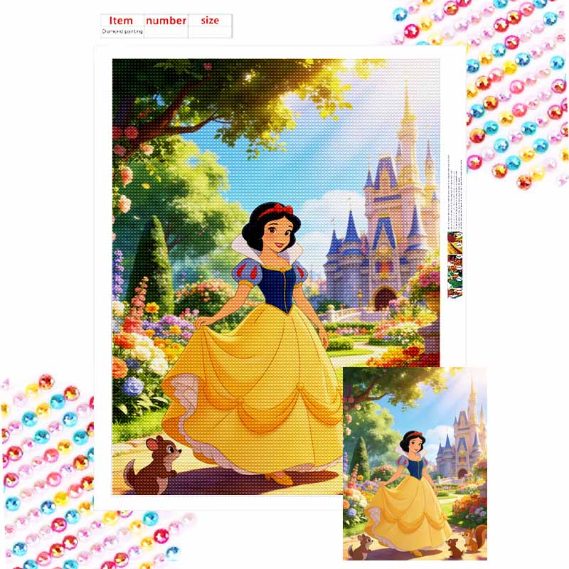 Disney Snow White diamond painting handmade diy mosaic art painting kit home decoration castle garden forest animals