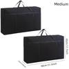 2-Pack Heavy Duty Moving Bags with Handles&Zippers - Extra Large,Durable Polyester Storage for Clothes,College Dorm Move&Storage