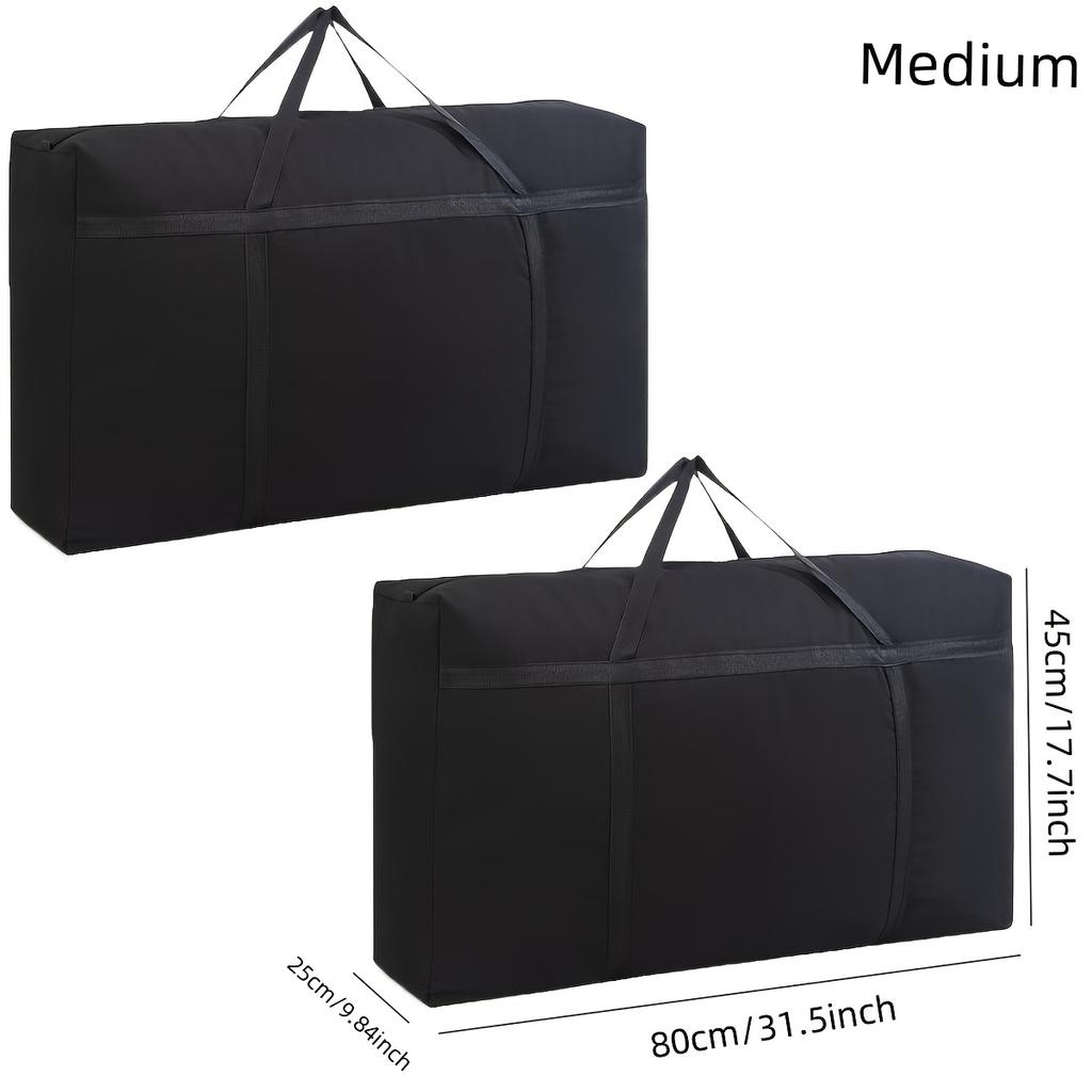 2-Pack Heavy Duty Moving Bags with Handles&Zippers - Extra Large,Durable Polyester Storage for Clothes,College Dorm Move&Storage