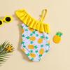 Exclusive Baby Girl Pineapple Print Suspender Swimsuit Jumpsuit