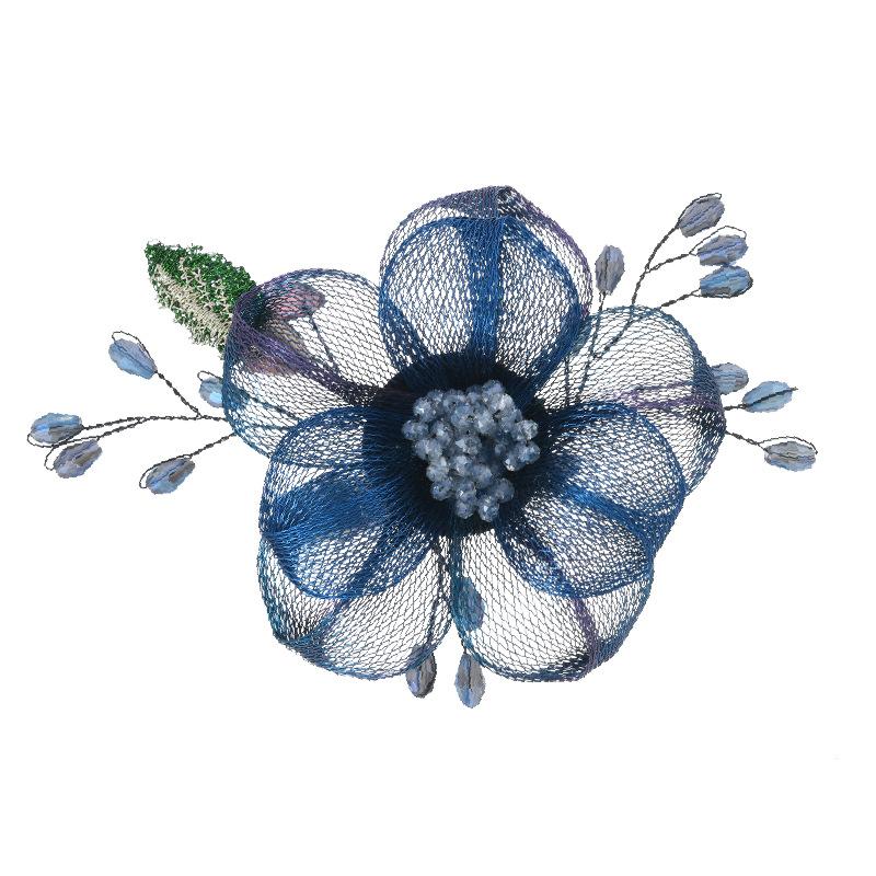 Handgefertigte romantische Blume Kristallbrosche Retro Nische High-End Temperament elegante Anstecknadel Brosche Haarnadel Kopfschmuck Frauen