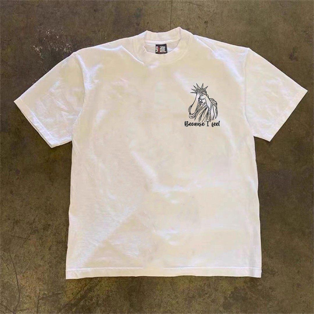 

2026 New Retro Pure Cotton ShortSleeved TShirt Mens and Womens HipHop Stylish MultiUse Top Trendy on Instagram 4XL