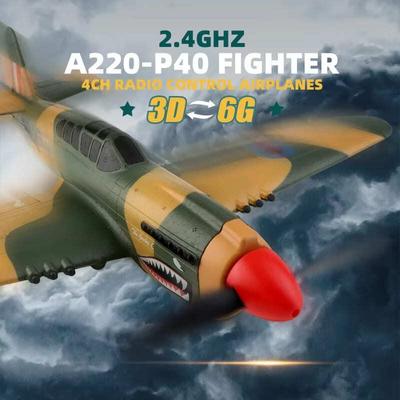 Nuevo modelo A220 camuflaje P40 avión de control remoto 4 canales 3D 6G Stunt 2.4G Radio fuerte potencia caza eléctrico juguete al aire libre regalo para niños adultos